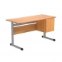 Lehrertisch, 130x65 cm (B/T), 76 cm hoch, Platte: Melamin, ABS-Kante, 